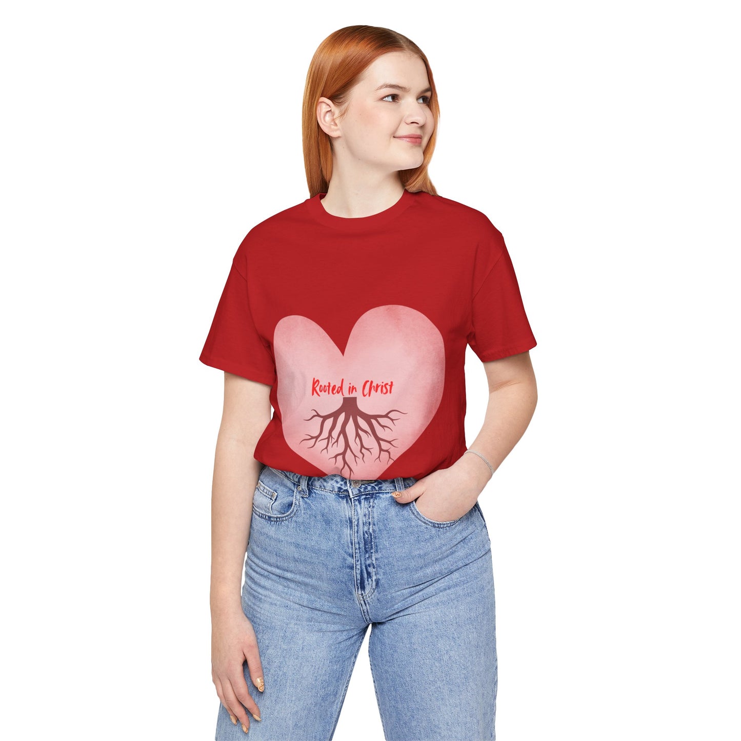 Love rooted in Christ Christian t-shirt, faith-based inspirational apparel for believers
