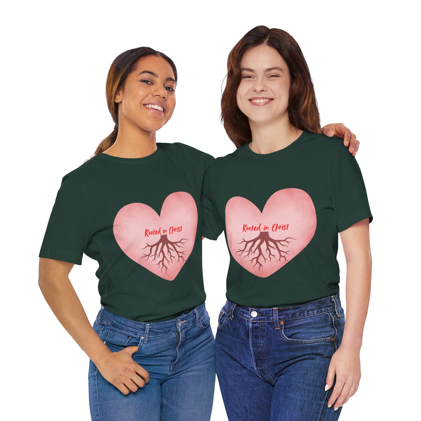 Love rooted in Christ Christian t-shirt, faith-based inspirational apparel for believers
