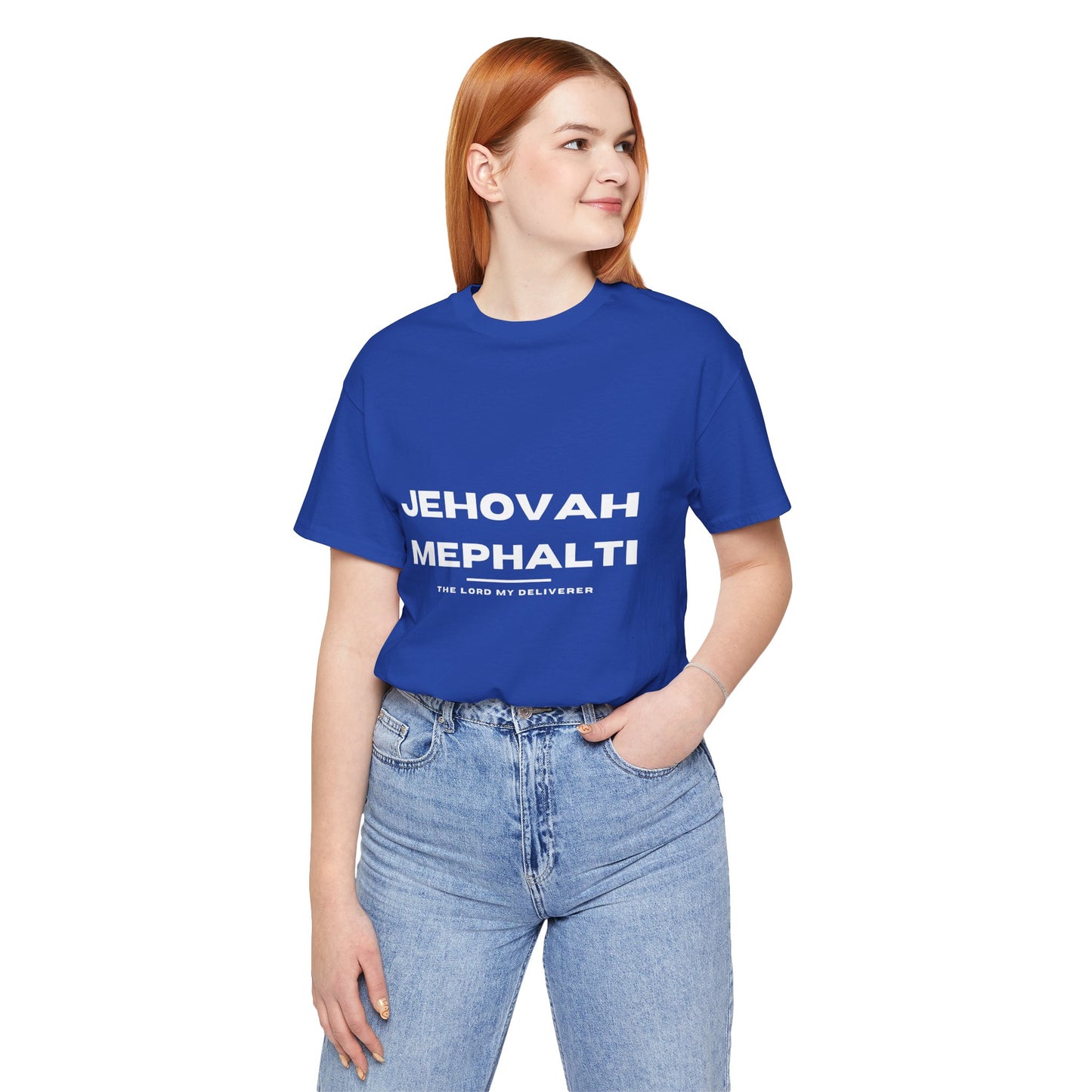 Jehovah Mephalti Christian t-shirt, God my deliverer shirt, faith-based message apparel
