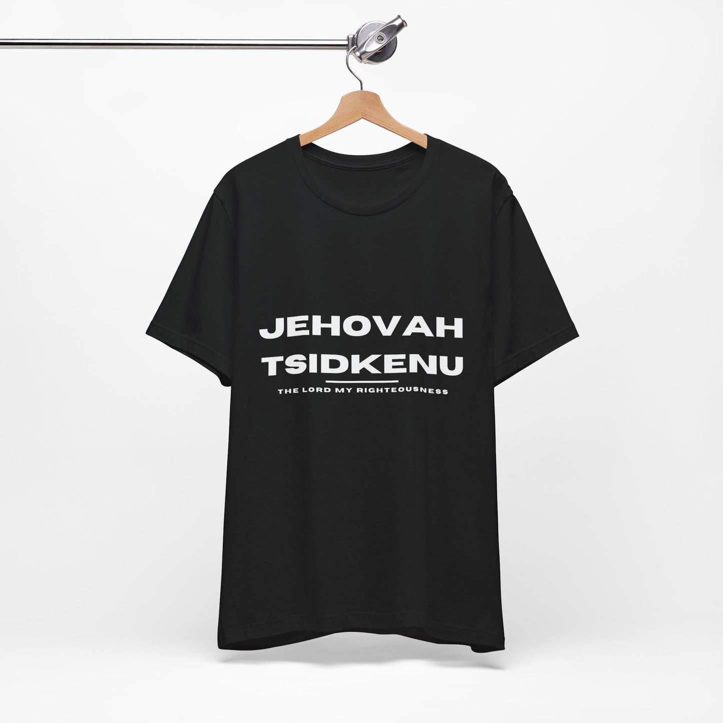 Jehovah Tsidkenu Christian t-shirt, the Lord our righteousness, Bible-based faith apparel