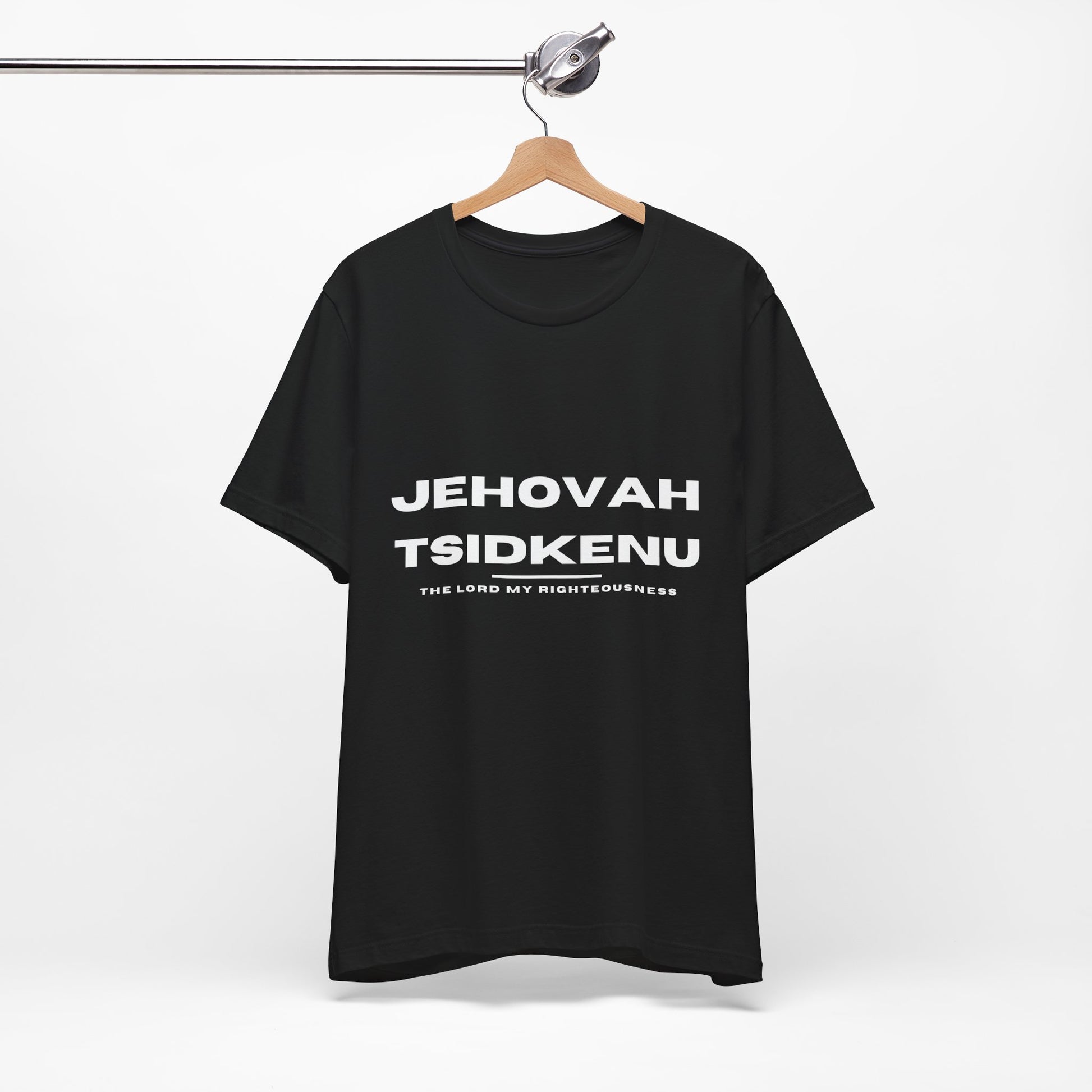 Jehovah Tsidkenu Christian t-shirt, the Lord our righteousness, Bible-based faith apparel