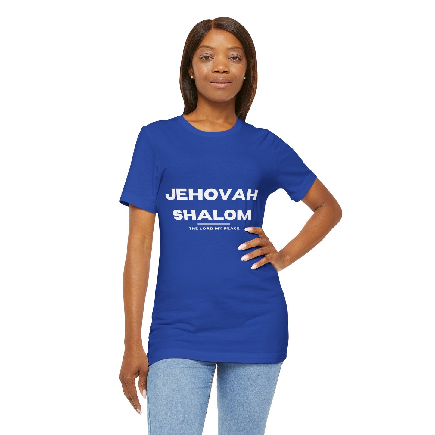 Jehovah Shalom Christian t-shirt, God is peace faith-based shirt, calming Christian apparel