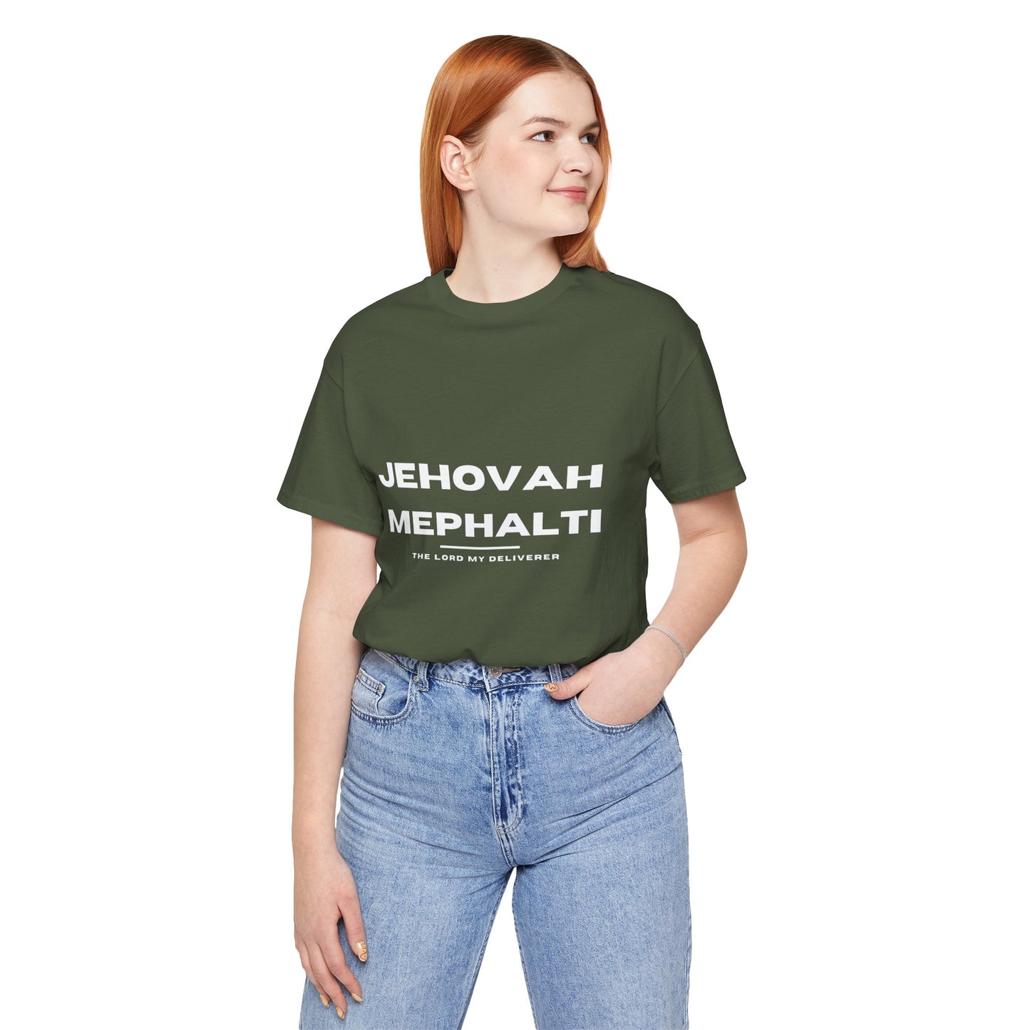 Jehovah Mephalti Christian t-shirt, God my deliverer shirt, faith-based message apparel