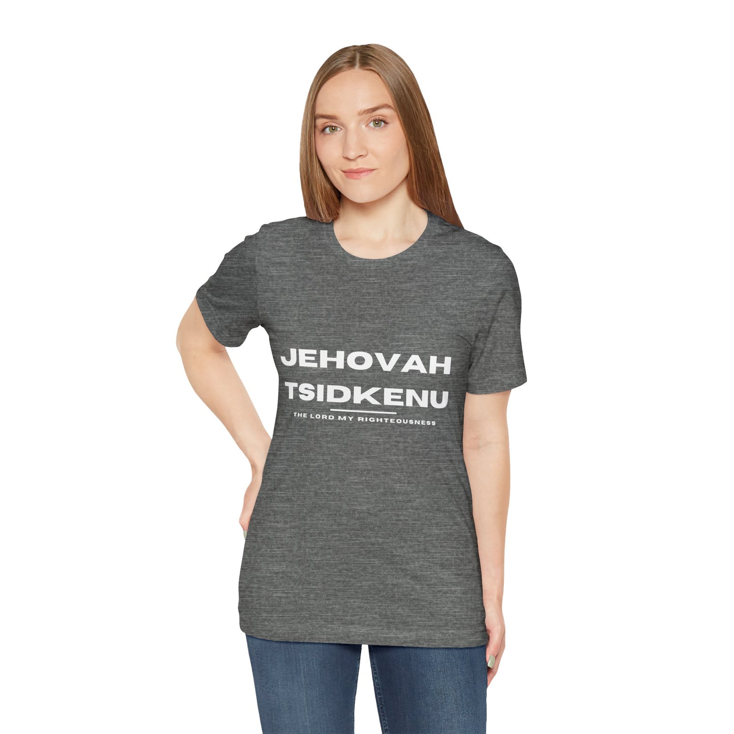 Jehovah Tsidkenu Christian t-shirt, the Lord our righteousness, Bible-based faith apparel