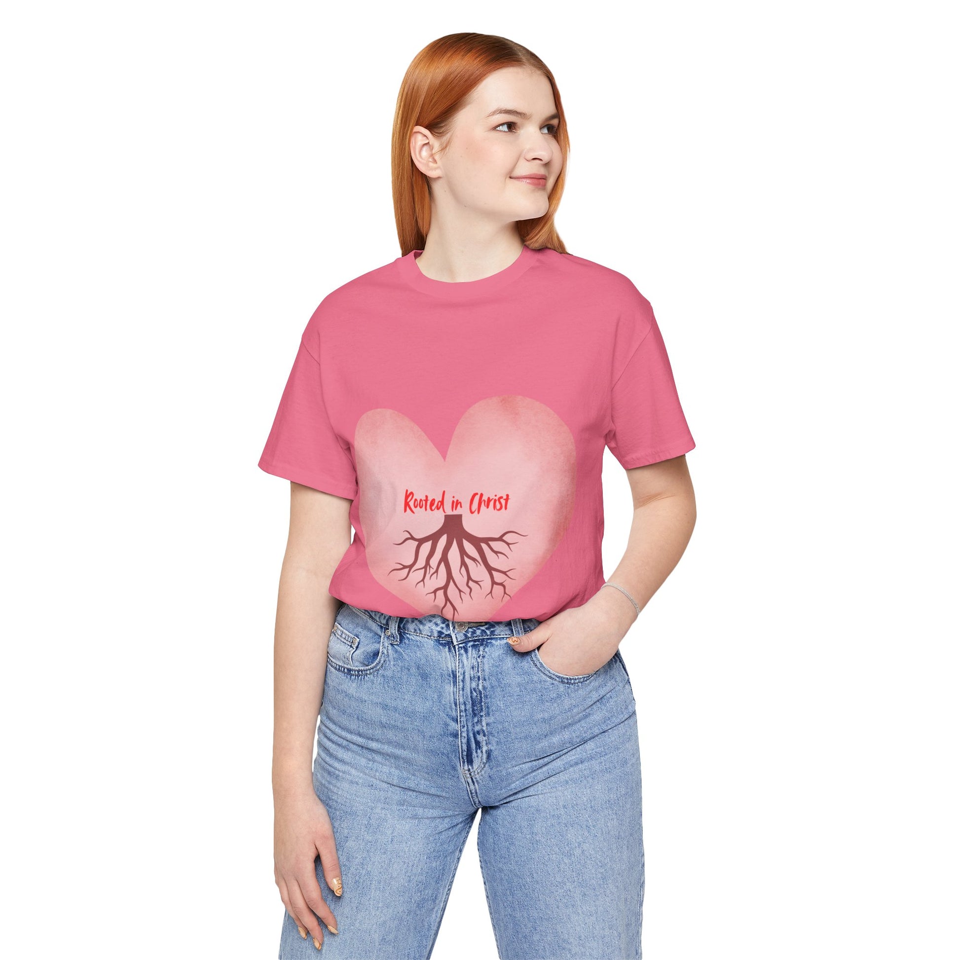 Love rooted in Christ Christian t-shirt, faith-based inspirational apparel for believers