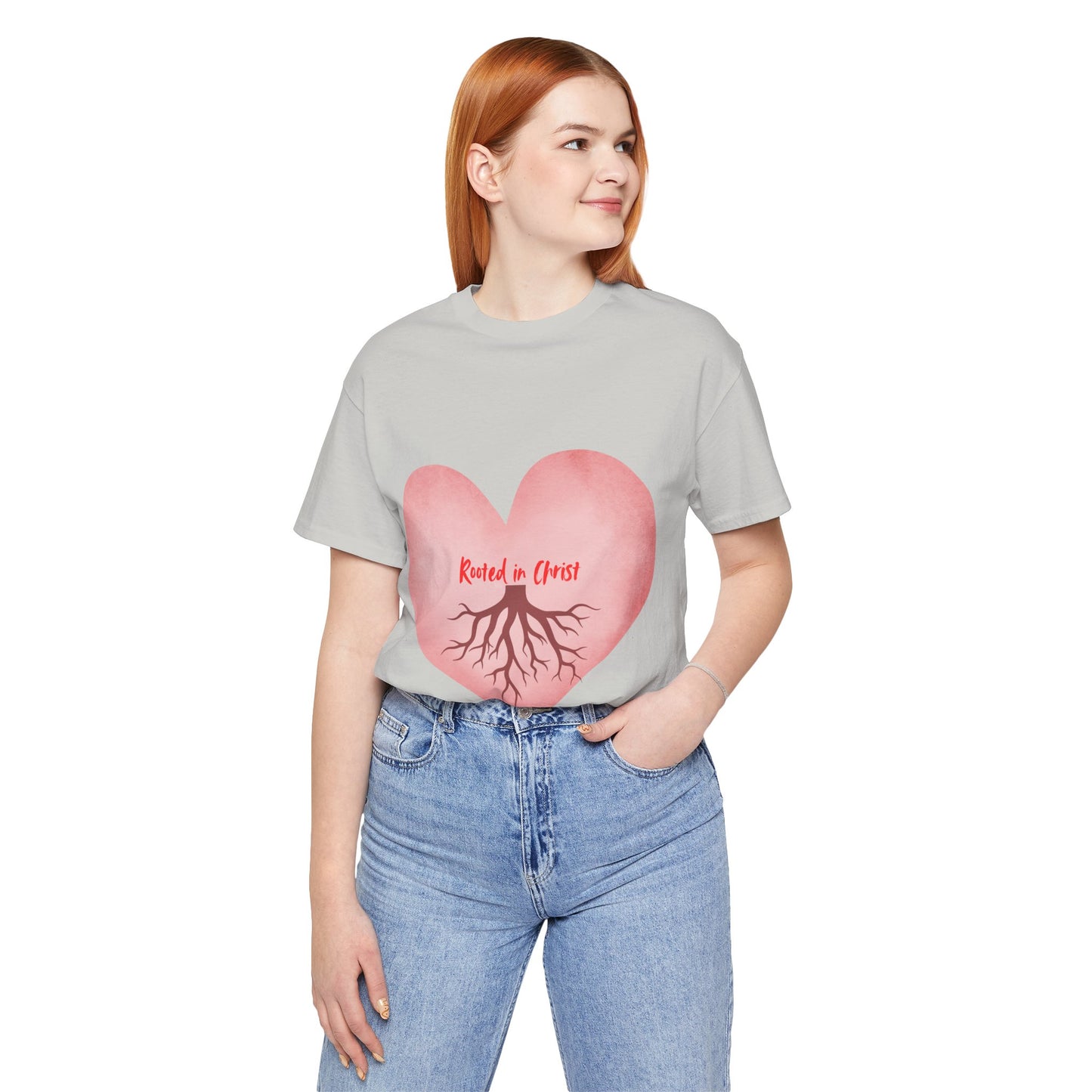 Love rooted in Christ Christian t-shirt, faith-based inspirational apparel for believers