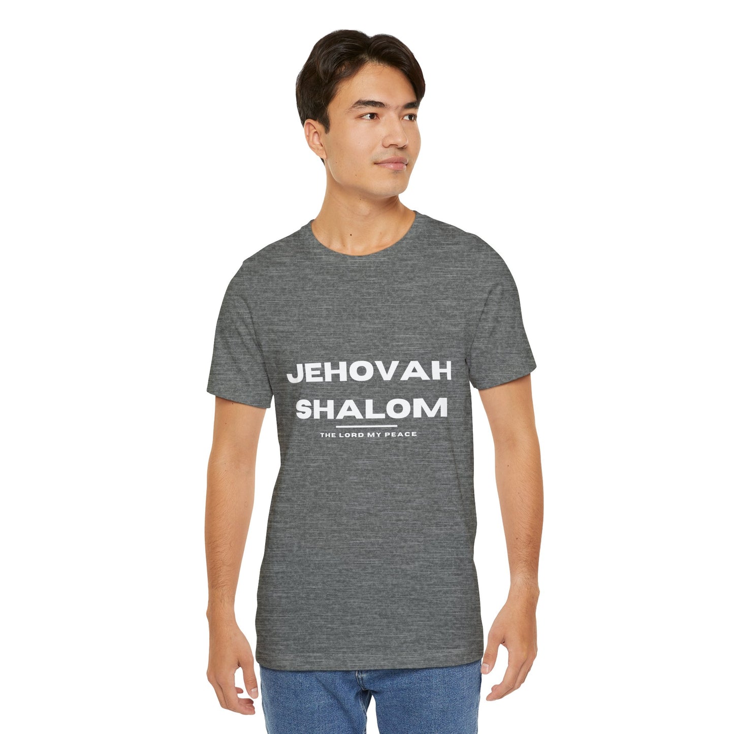 Jehovah Shalom Christian t-shirt, God is peace faith-based shirt, calming Christian apparel