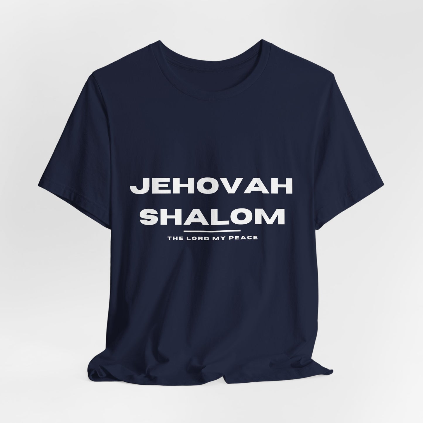 Jehovah Shalom Christian t-shirt, God is peace faith-based shirt, calming Christian apparel
