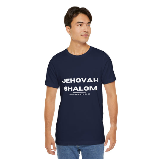 Jehovah Shalom Christian t-shirt, God is peace faith-based shirt, calming Christian apparel