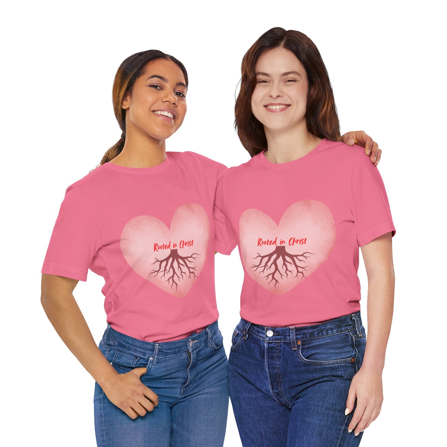 Love rooted in Christ Christian t-shirt, faith-based inspirational apparel for believers