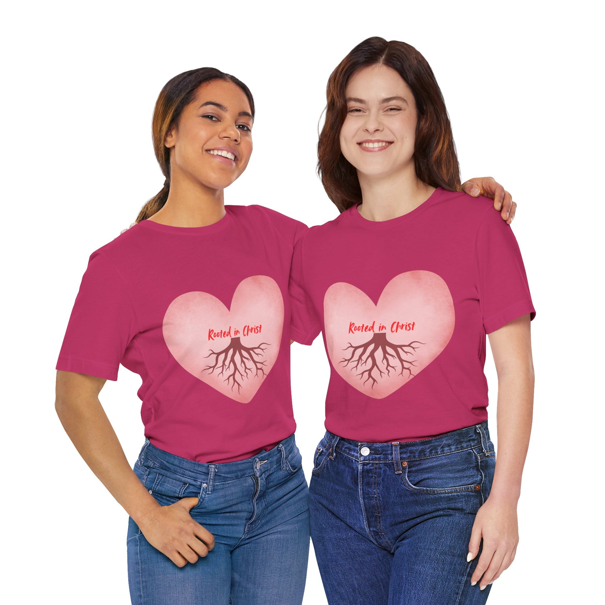 Love rooted in Christ Christian t-shirt, faith-based inspirational apparel for believers