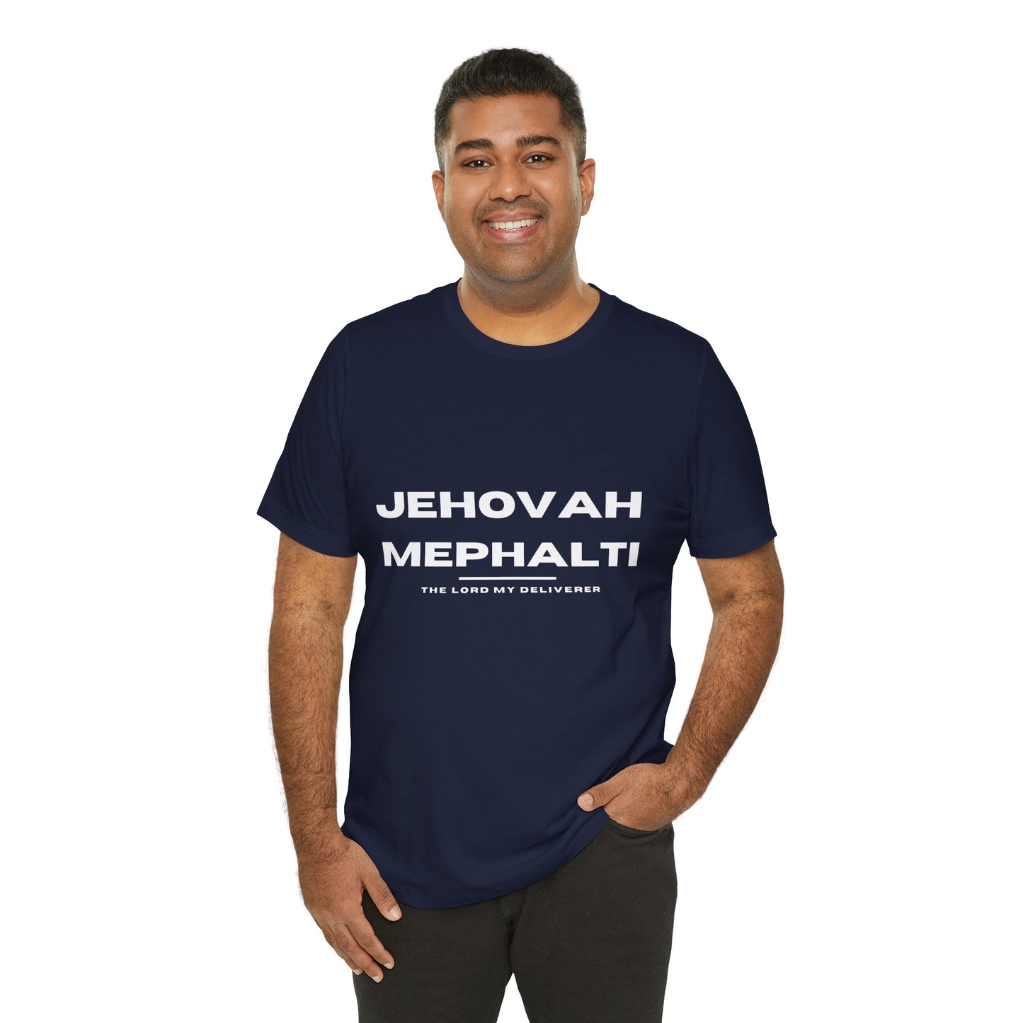 Jehovah Mephalti Christian t-shirt, God my deliverer shirt, faith-based message apparel