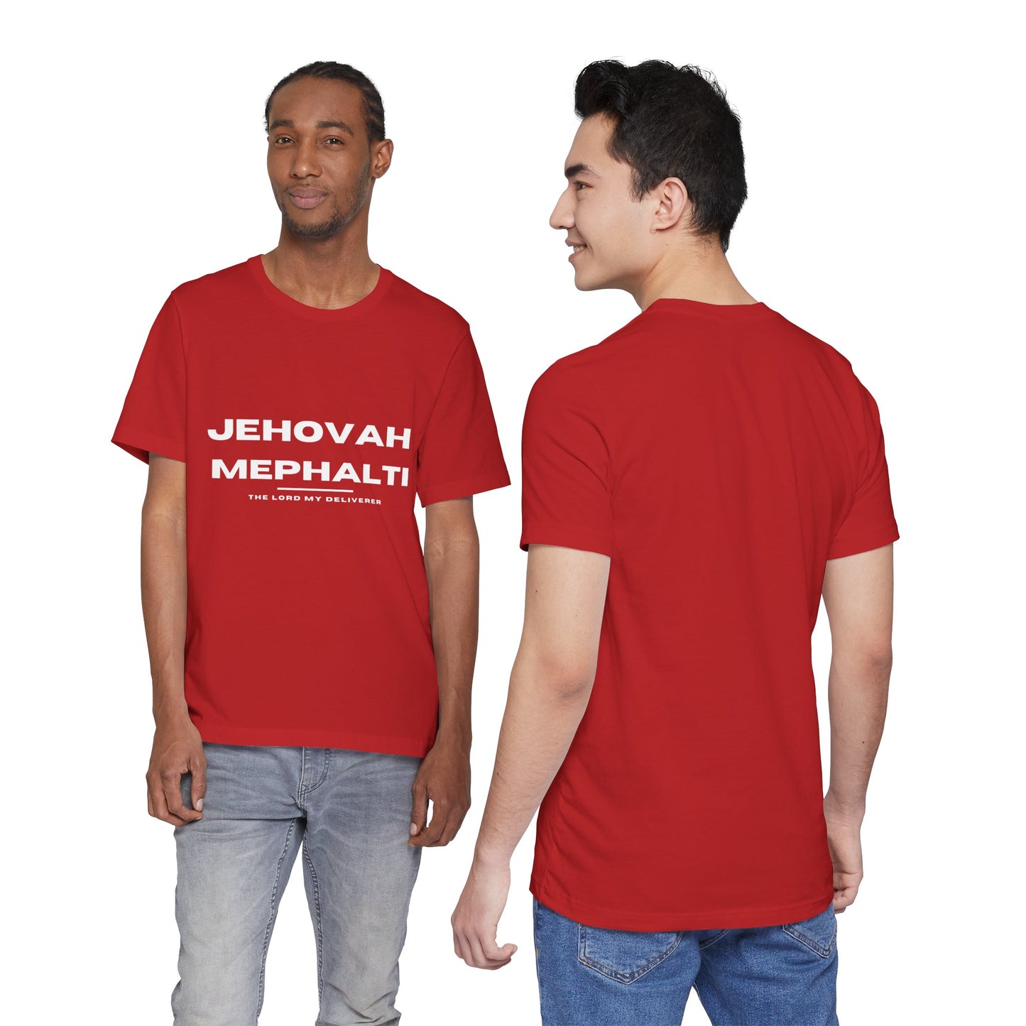 Jehovah Mephalti Christian t-shirt, God my deliverer shirt, faith-based message apparel