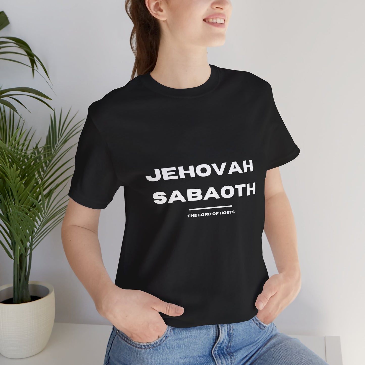 Jehovah Sabaoth Christian t-shirt, Lord of hosts faith shirt, bold biblical name apparel