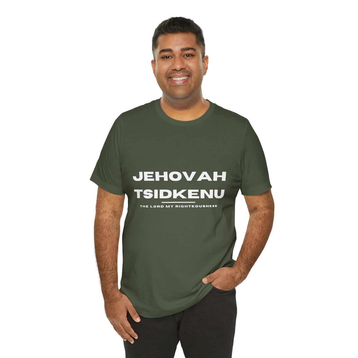 Jehovah Tsidkenu Christian t-shirt, the Lord our righteousness, Bible-based faith apparel