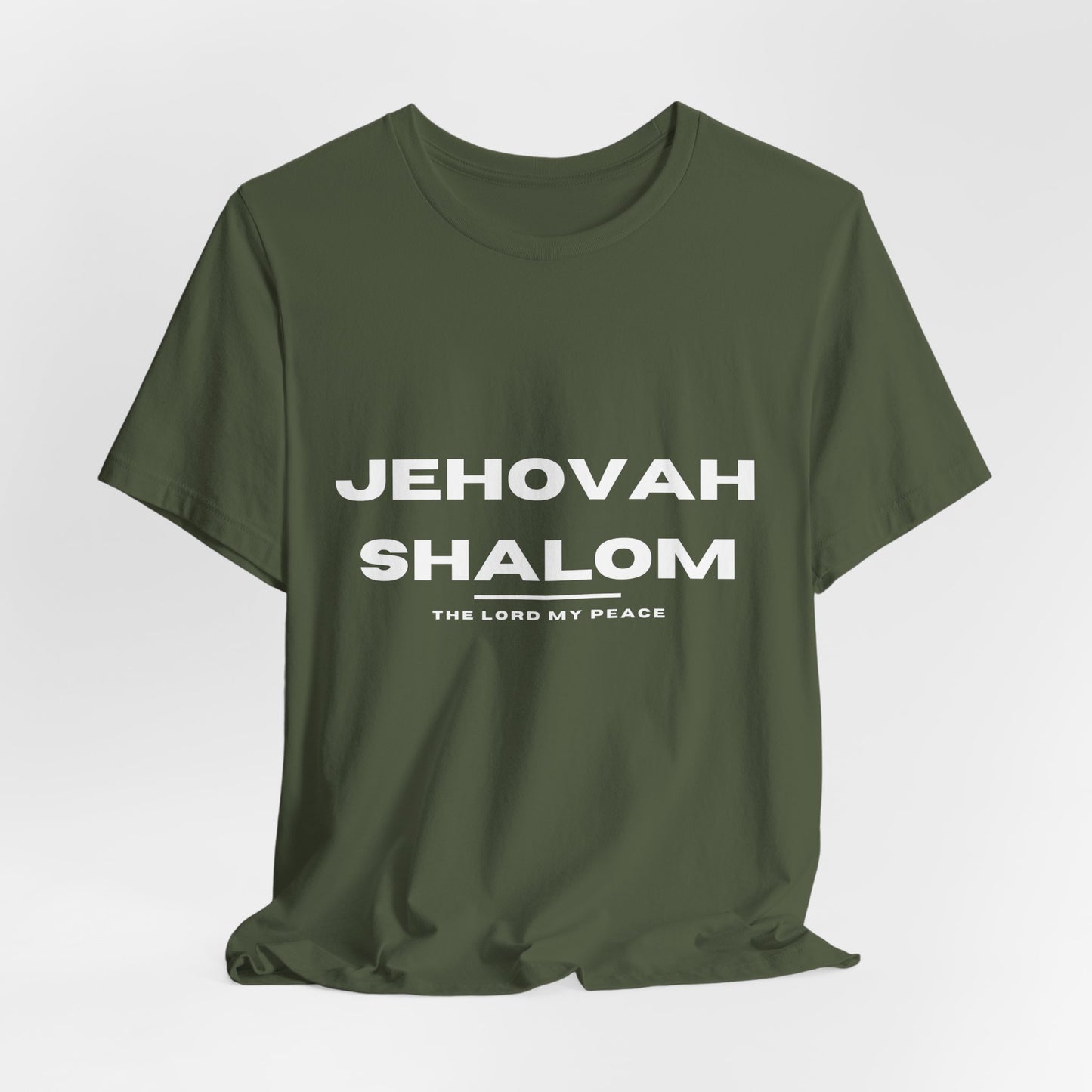 Jehovah Shalom Christian t-shirt, God is peace faith-based shirt, calming Christian apparel