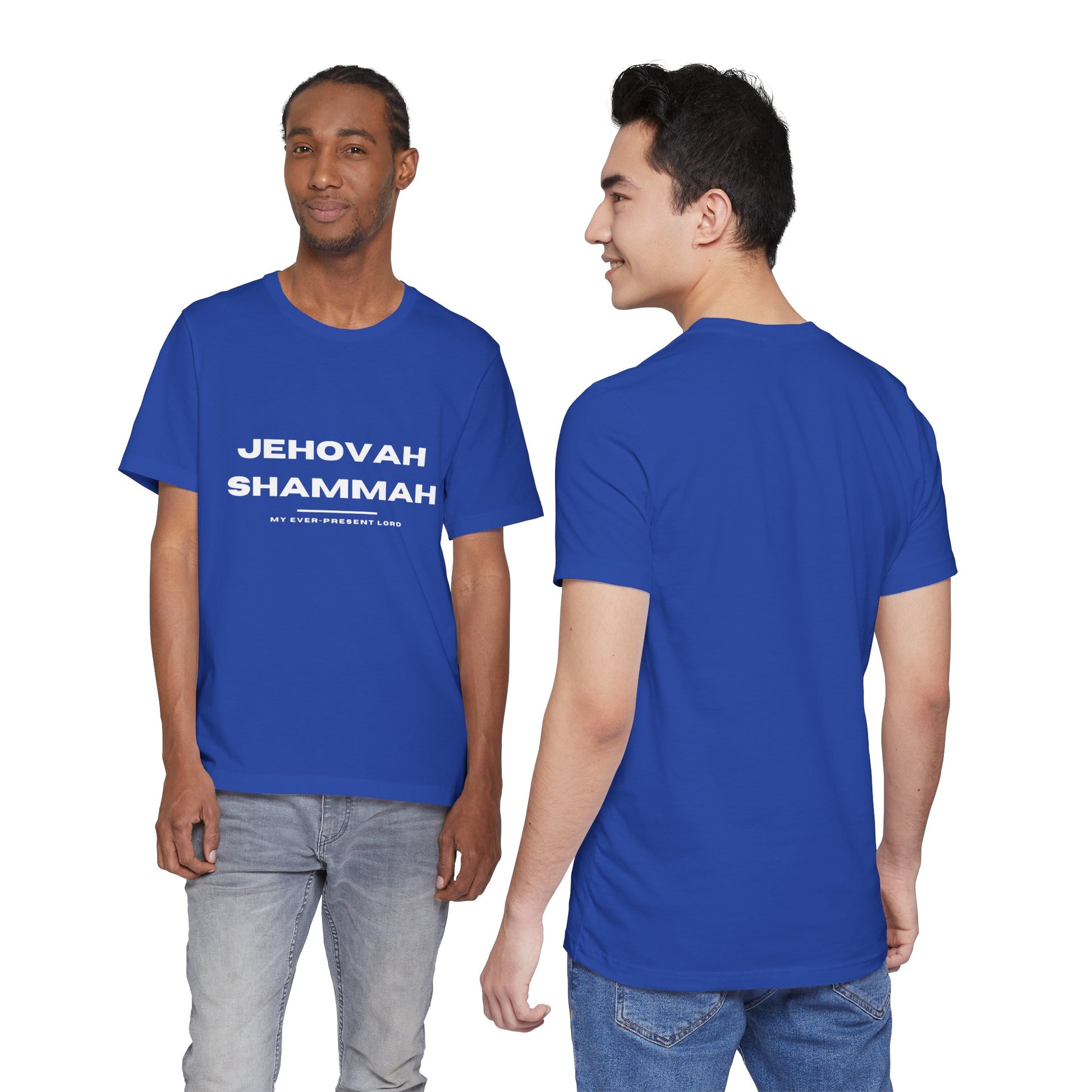 Jehovah Shammah Christian t-shirt, the Lord is there Bible name of God shirt, faith apparel