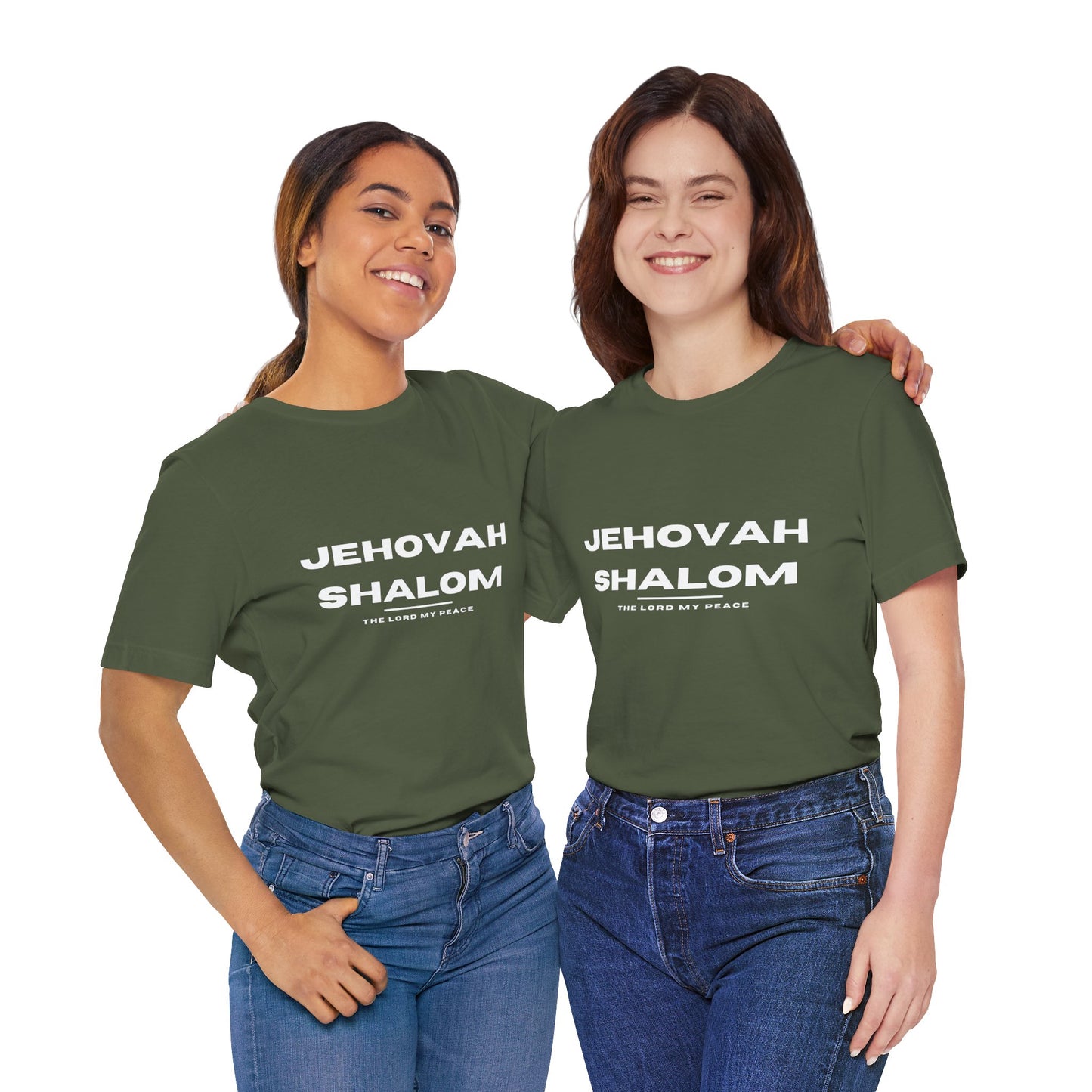 Jehovah Shalom Christian t-shirt, God is peace faith-based shirt, calming Christian apparel