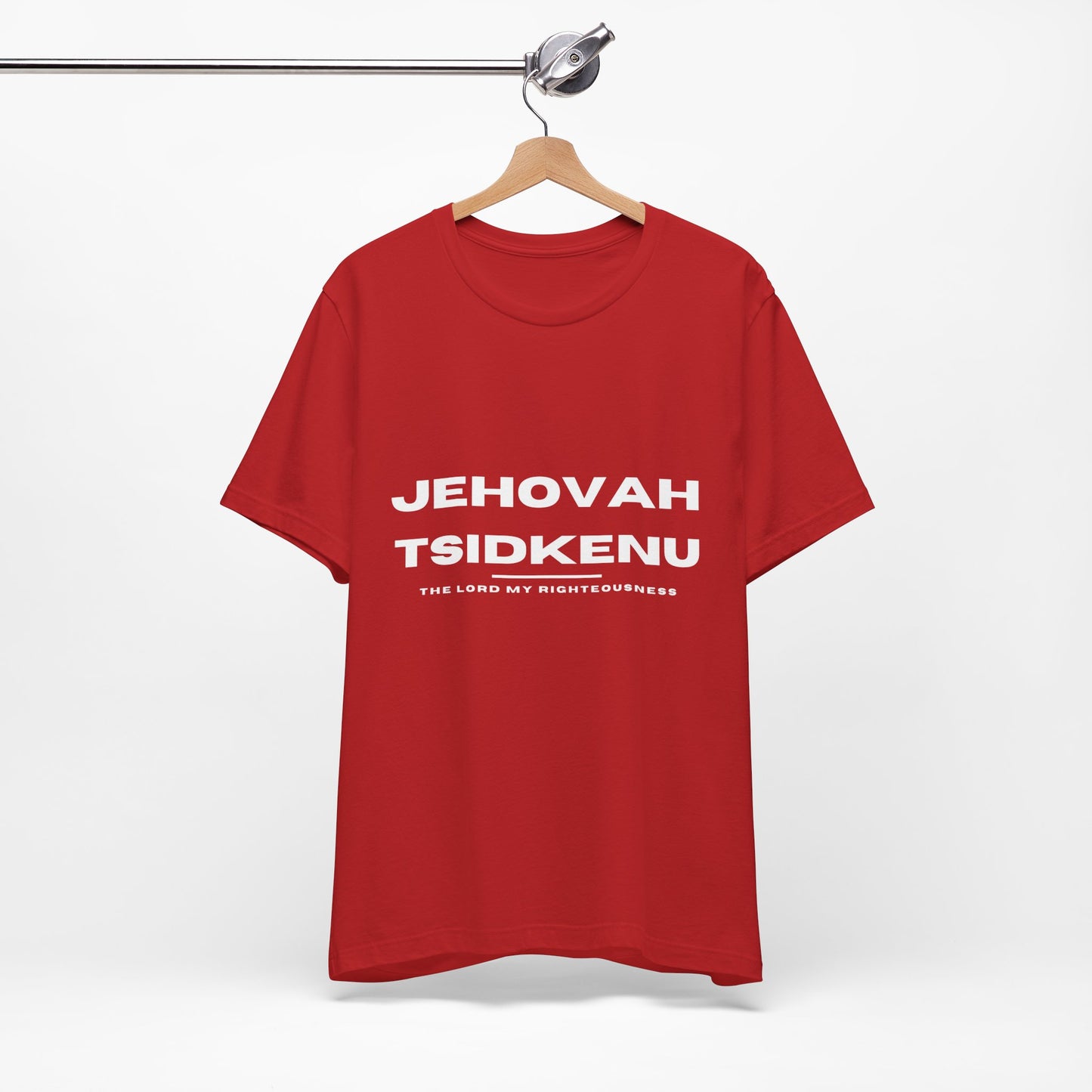 Jehovah Tsidkenu Christian t-shirt, the Lord our righteousness, Bible-based faith apparel