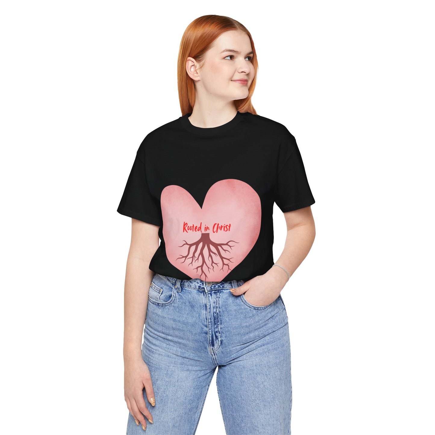 Love rooted in Christ Christian t-shirt, faith-based inspirational apparel for believers
