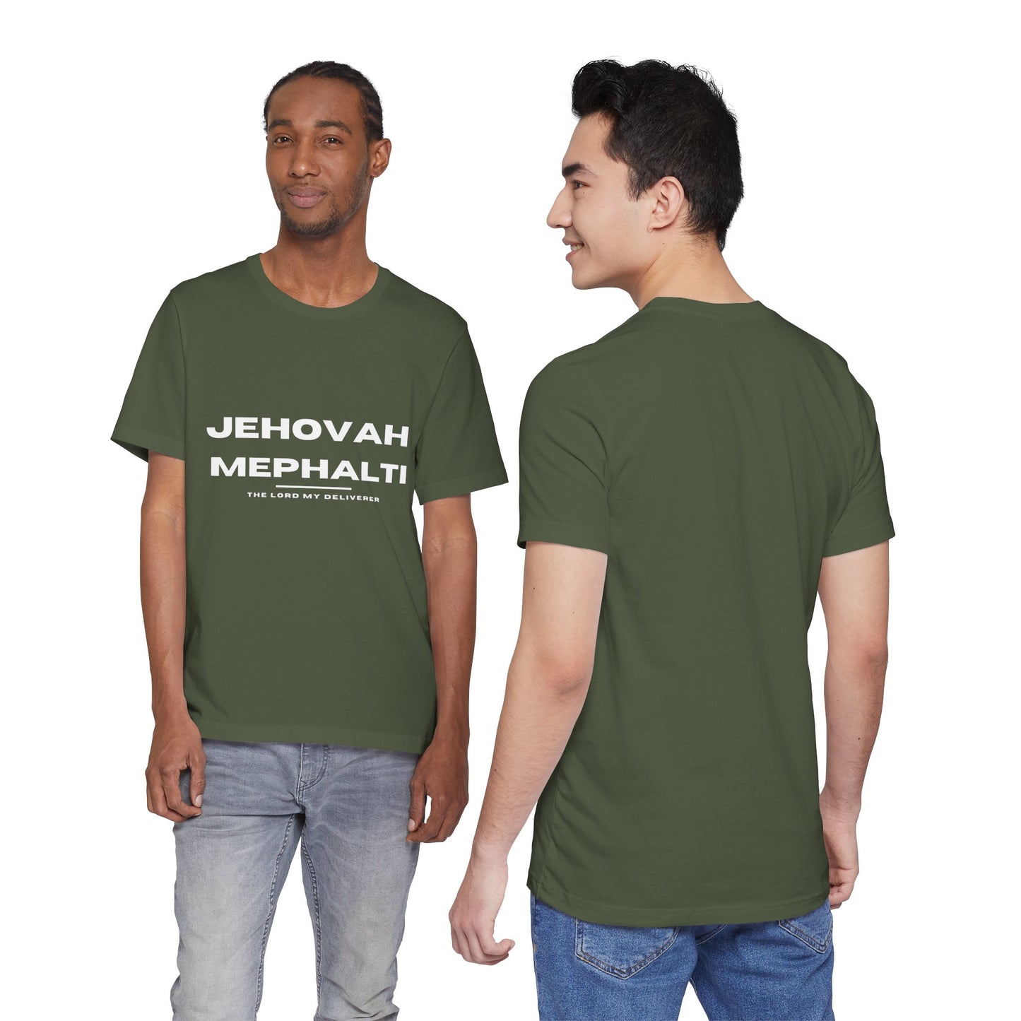 Jehovah Mephalti Christian t-shirt, God my deliverer shirt, faith-based message apparel