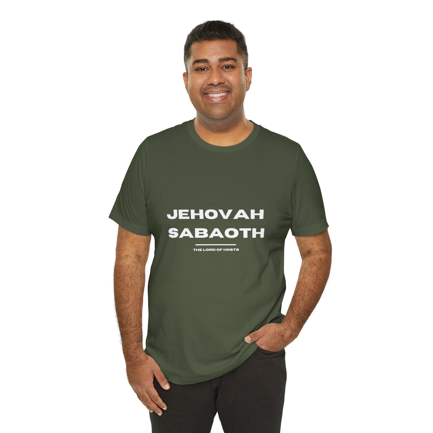 Jehovah Sabaoth Christian t-shirt, Lord of hosts faith shirt, bold biblical name apparel
