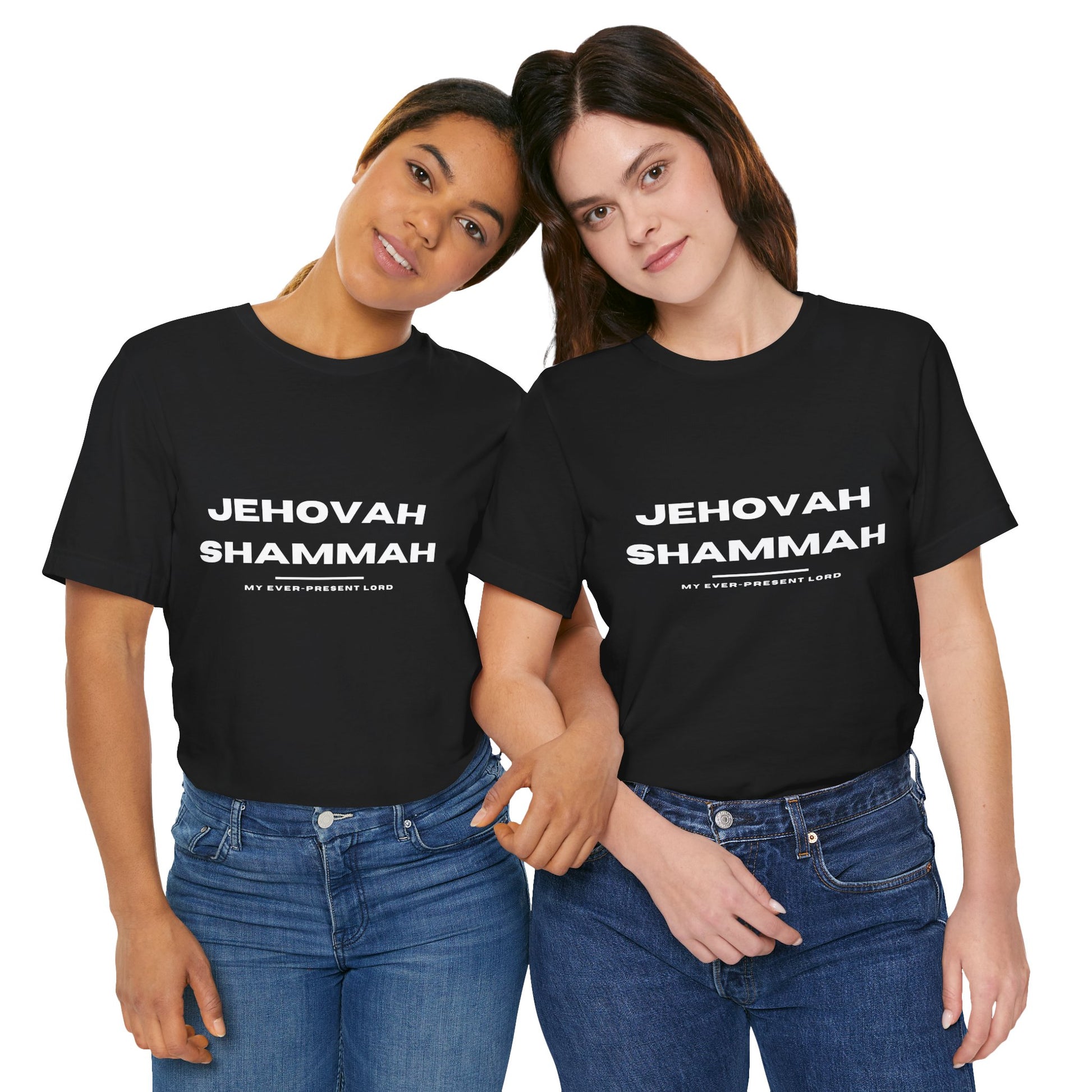 Jehovah Shammah Christian t-shirt, the Lord is there Bible name of God shirt, faith apparel