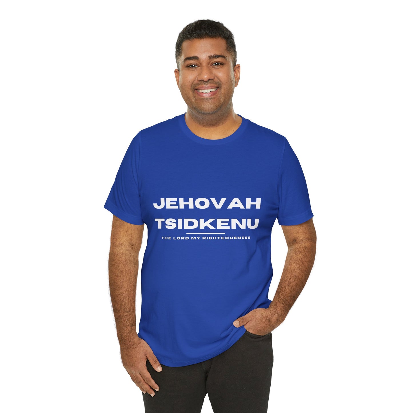 Jehovah Tsidkenu Christian t-shirt, the Lord our righteousness, Bible-based faith apparel